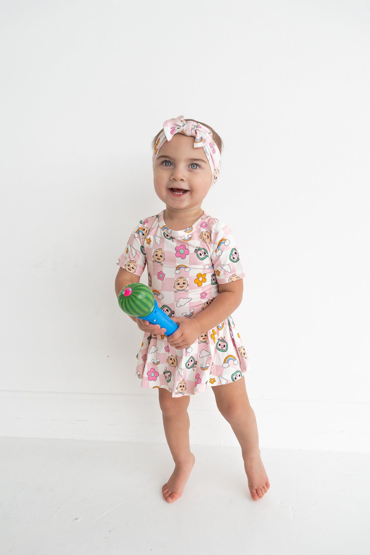 Dream Big Little Co x CoComelon JJ RAINBOW CHECKERS DREAM BOW from DREAM BIG LITTLE CO