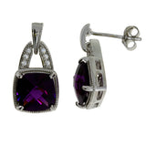 Synthetic 4.12ct Color Dangle Earrings Sterling Silver from Bids.com
