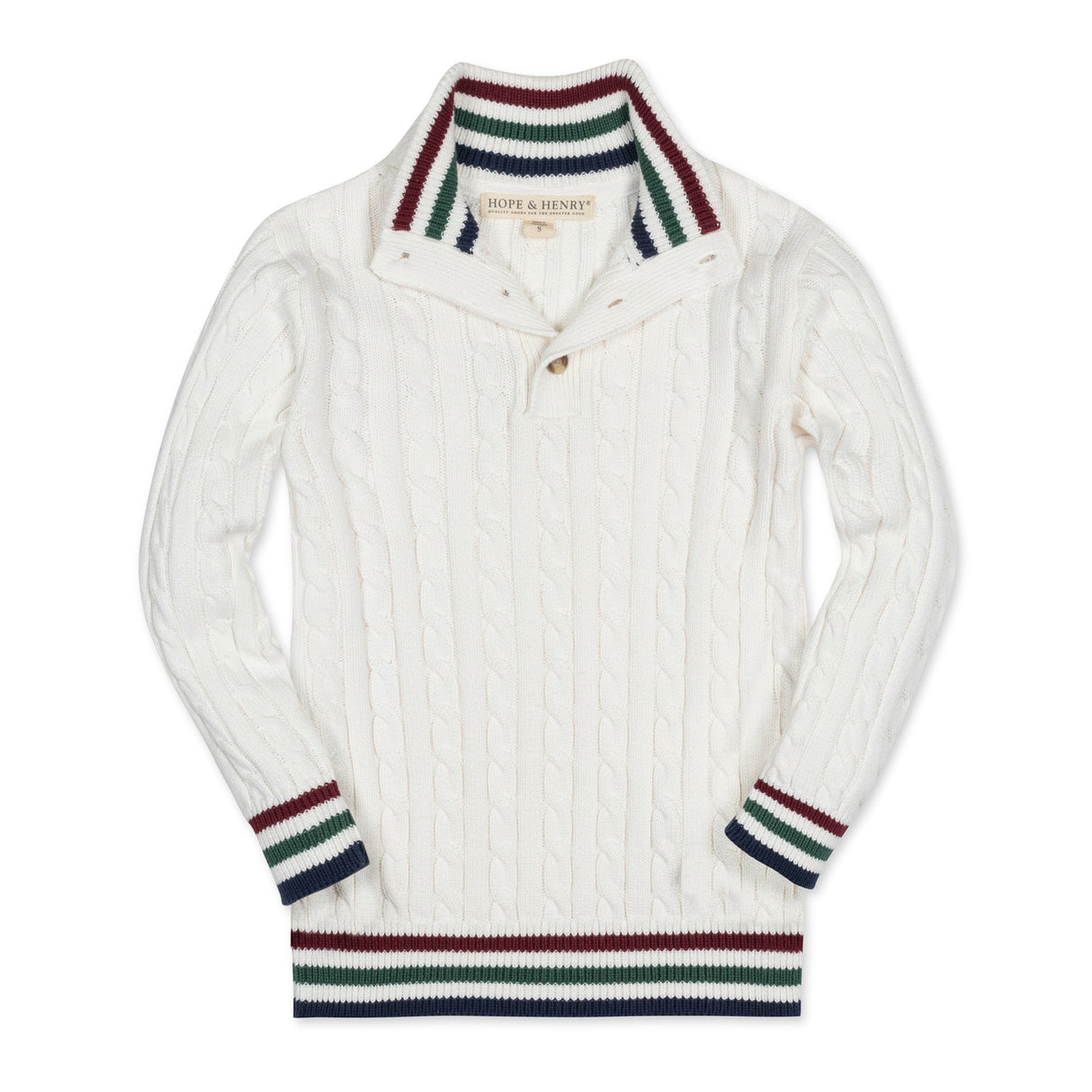 Organic Mock Neck Cable Sweater - Baby from Hope & Henry