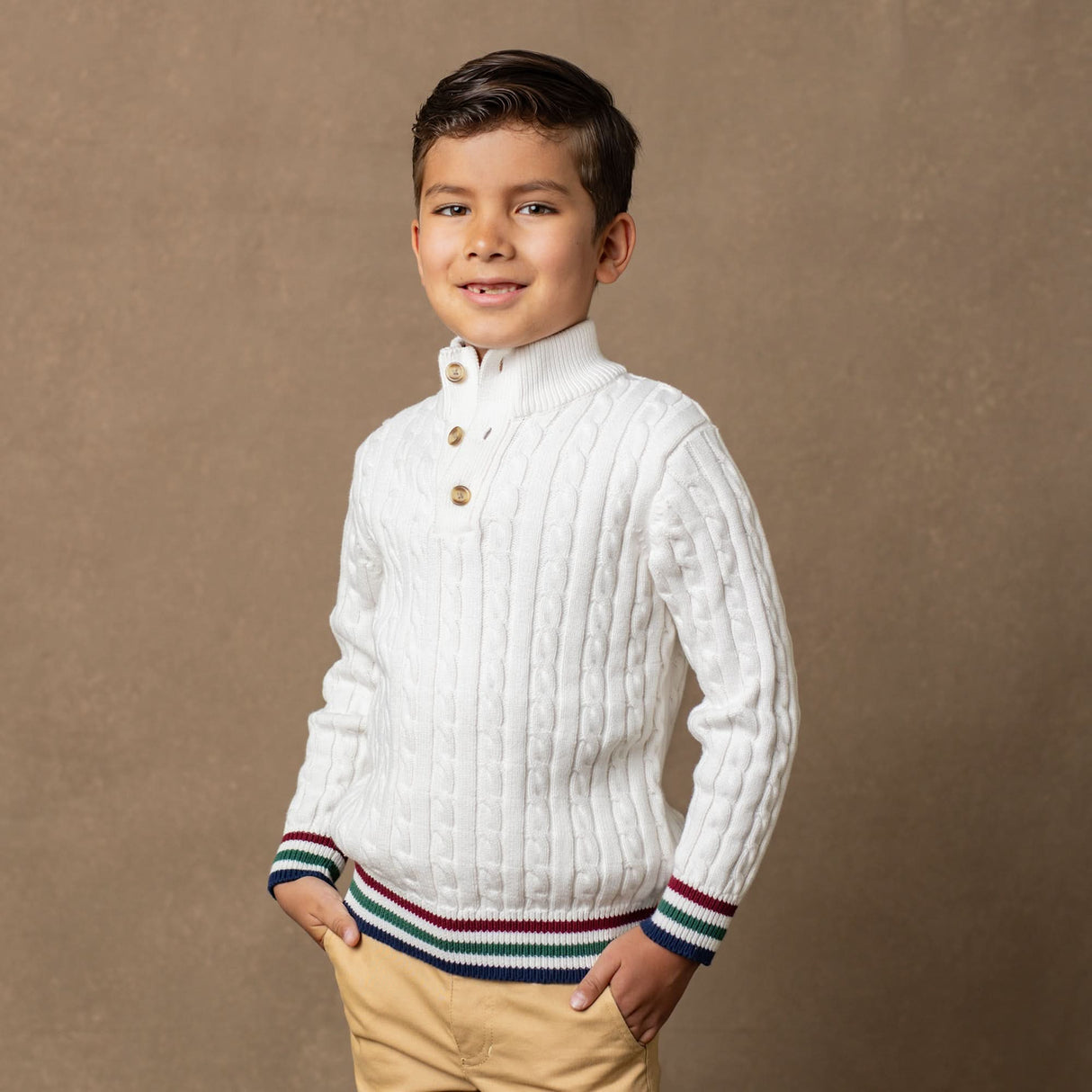 Organic Mock Neck Cable Sweater - Baby from Hope & Henry