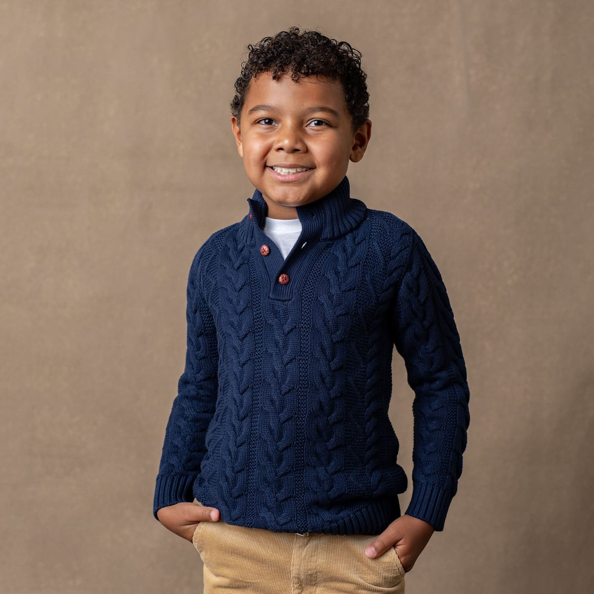 Organic Mock Neck Cable Sweater - Baby from Hope & Henry