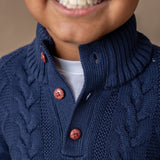 Organic Mock Neck Cable Sweater - Baby from Hope & Henry