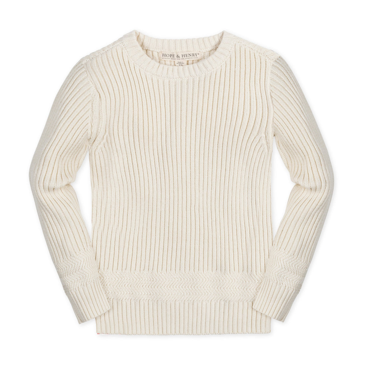 Organic Herringbone Detail Crew Neck Sweater - Baby from Hope & Henry