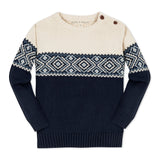 Organic Intarsia Crew Neck Button Sweater - Baby from Hope & Henry