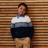 Organic Intarsia Crew Neck Button Sweater - Baby from Hope & Henry