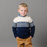 Organic Intarsia Crew Neck Button Sweater - Baby from Hope & Henry
