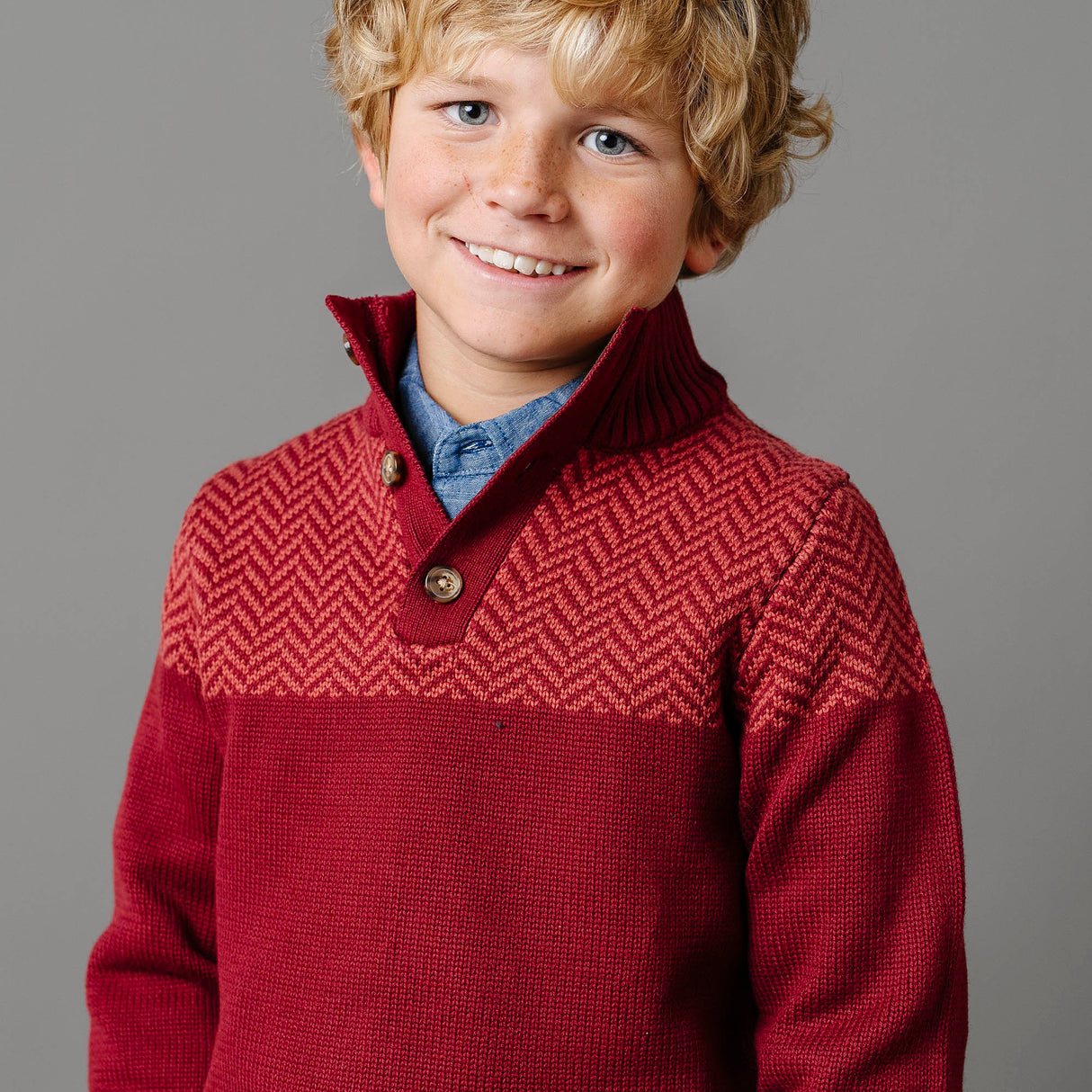 Organic Intarsia Yoke Mock Neck Sweater - Baby from Hope & Henry