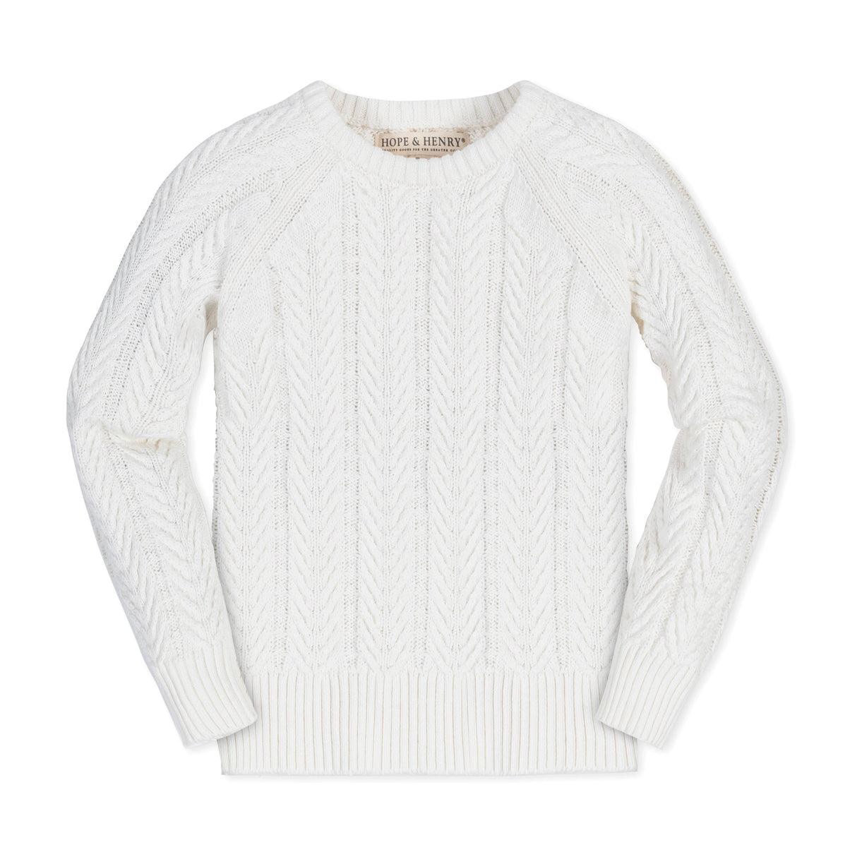Organic Raglan Cable Sweater - Baby from Hope & Henry