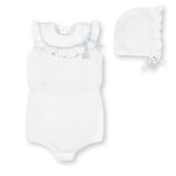 Organic Ruffle Sweater Romper and Bonnet Set from Hope & Henry