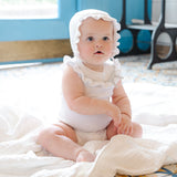 Organic Ruffle Sweater Romper and Bonnet Set from Hope & Henry