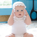 Organic Ruffle Sweater Romper and Bonnet Set from Hope & Henry