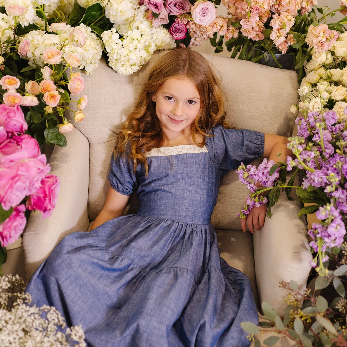 Crochet Trim Organic Chambray Dress - Baby from Hope & Henry