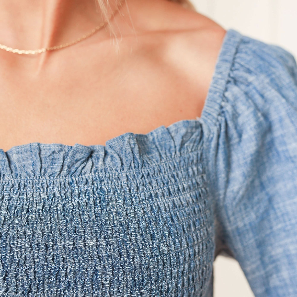 Smocked Organic Chambray Romper from Hope & Henry