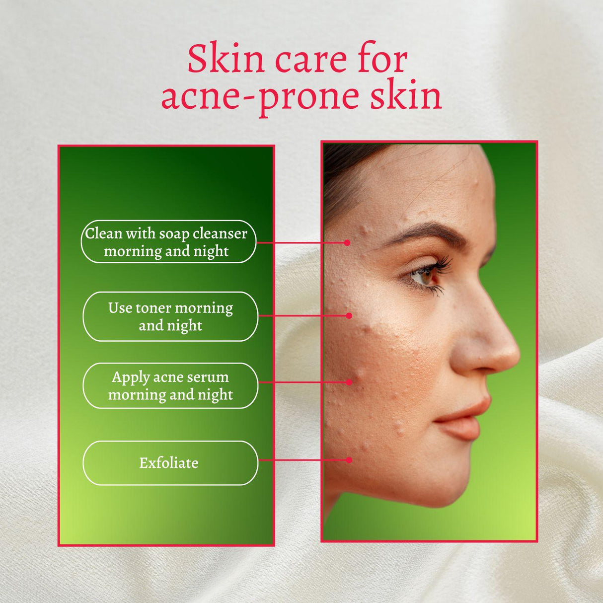 Acne Set: Cleanser, Toner, Serum, and Acid Peel from gymsegbë