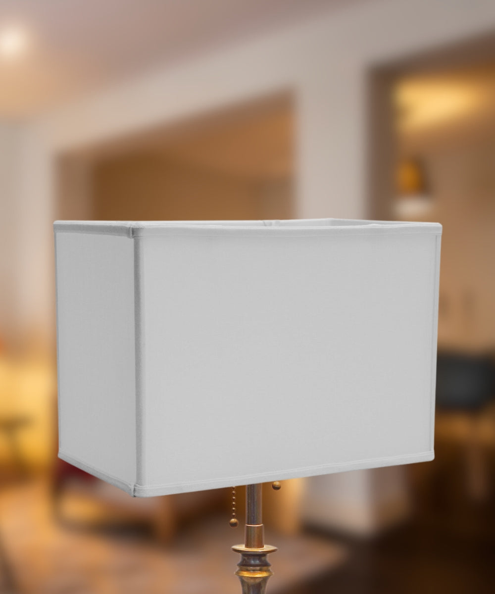 Rectangular 14"W x 10"H Drum Lampshade White From LampsUSA
