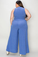 Basic Bae Full Size Ribbed Tank and Wide Leg Pants Set from Enfance-Heureuse