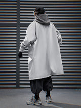 J36 Grey Urban Trench Coat with Hoodie from Niepce Inc