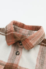 Autumn Plaid Button-Down Shirt Jacket from MsDressly