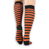 Pumpkin and Black Stripes Knee High Socks from FootClothes
