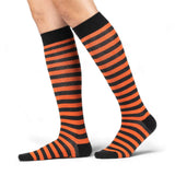 Pumpkin and Black Stripes Knee High Socks from FootClothes