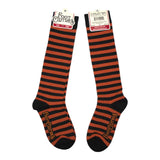 Pumpkin and Black Stripes Knee High Socks from FootClothes