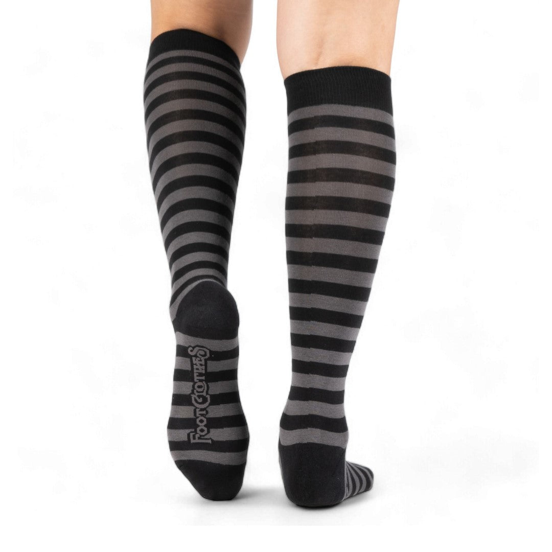 Smoke and Black Stripes Knee High Socks from FootClothes