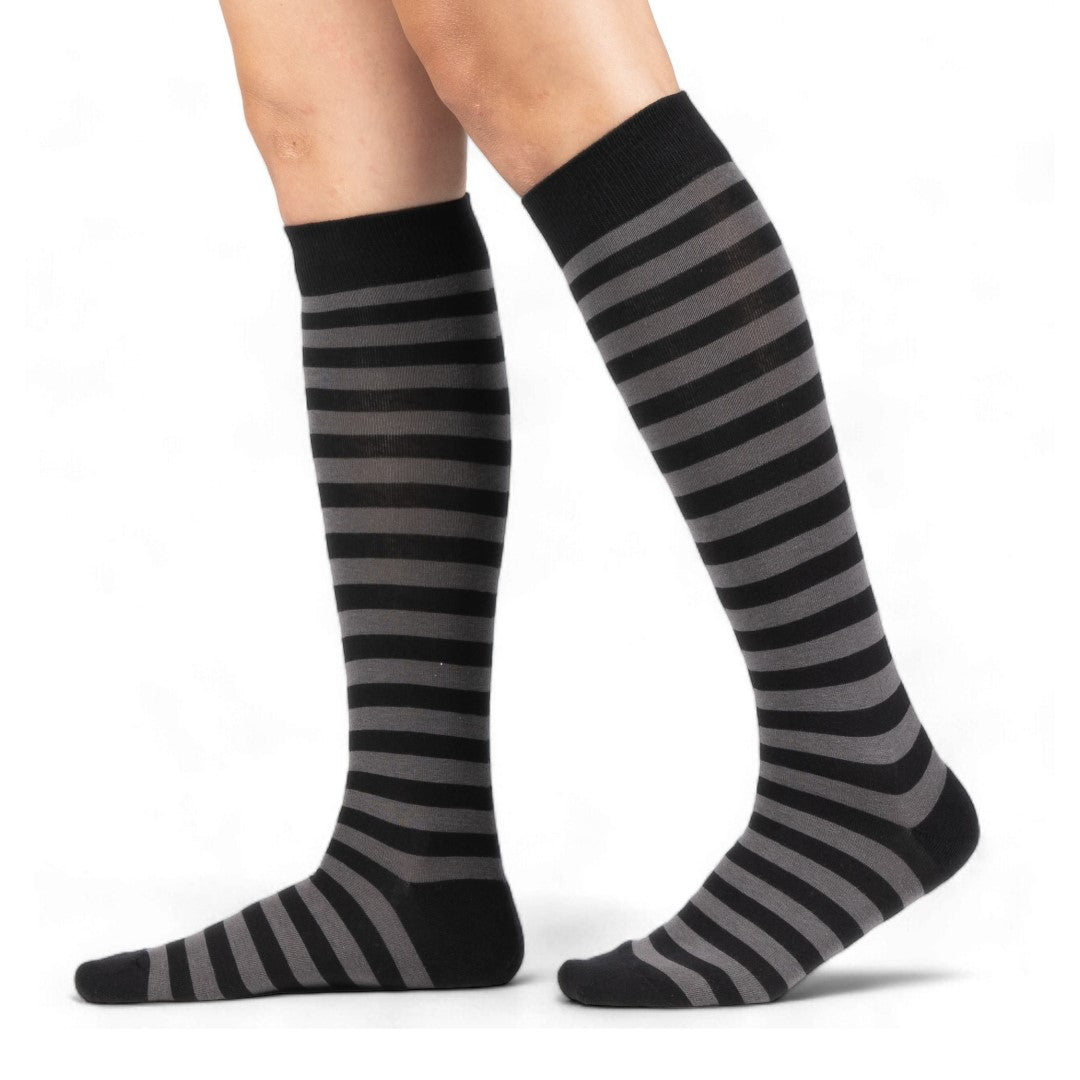 Smoke and Black Stripes Knee High Socks from FootClothes