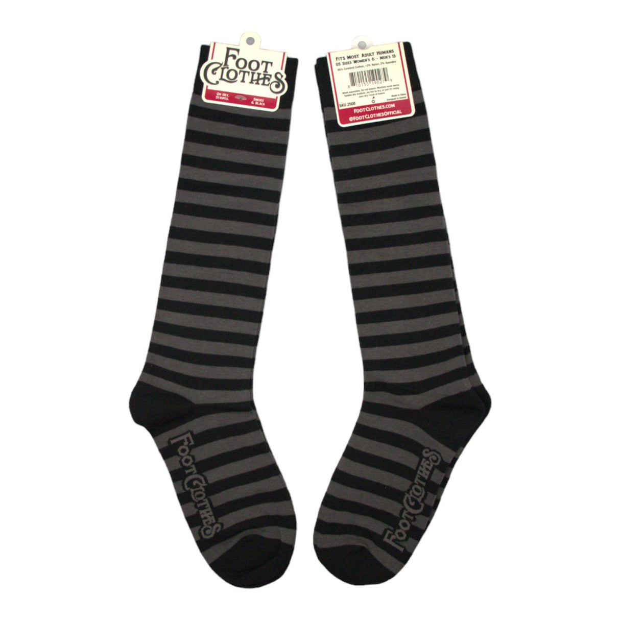 Smoke and Black Stripes Knee High Socks from FootClothes