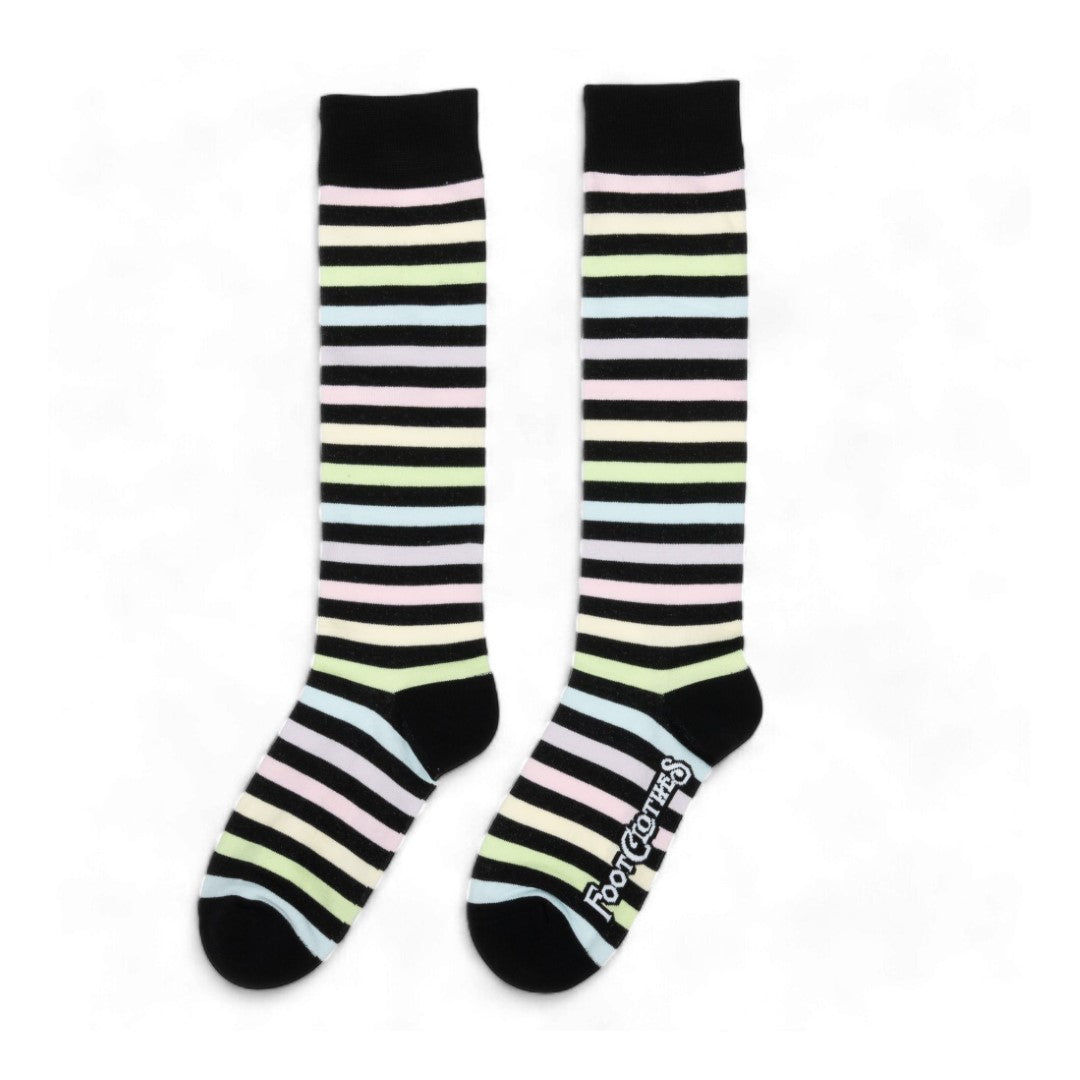 Pastel Rainbow Stripes Knee High Socks from FootClothes