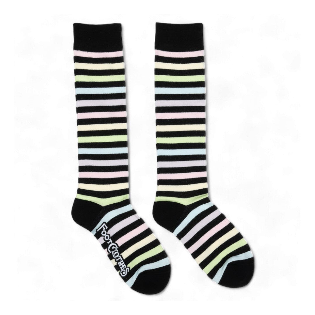 Pastel Rainbow Stripes Knee High Socks from FootClothes