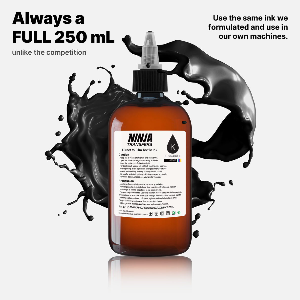 Premium DTF Black Ink from Ninja Transfers