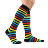 Radiant Rainbow Stripes Knee High Socks from FootClothes