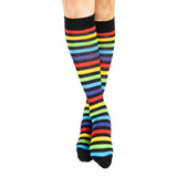 Radiant Rainbow Stripes Knee High Socks from FootClothes