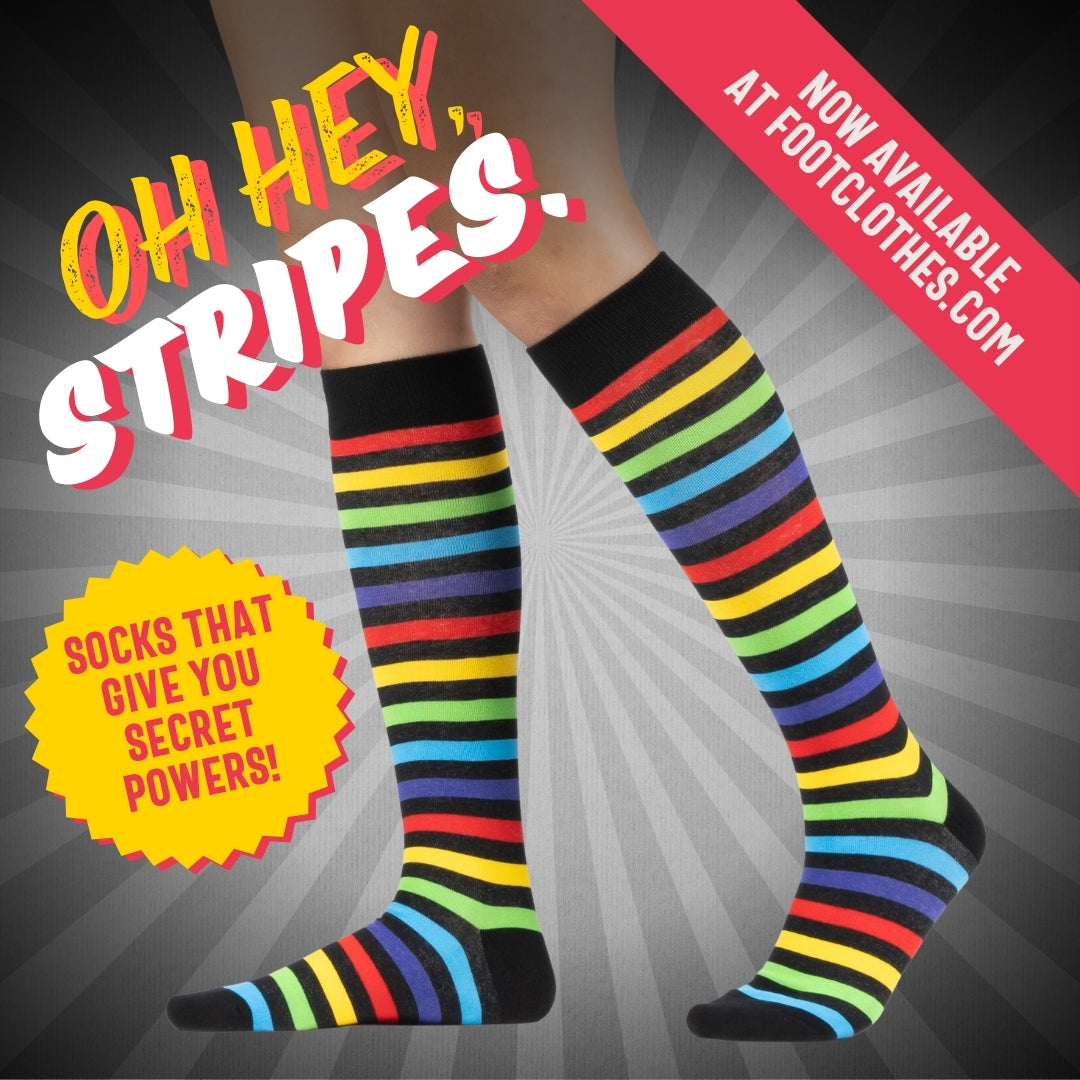 Radiant Rainbow Stripes Knee High Socks from FootClothes