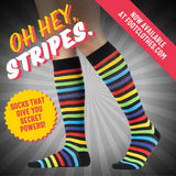 Radiant Rainbow Stripes Knee High Socks from FootClothes