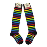 Wide Calf Radiant Rainbow Stripes Knee High Socks from FootClothes