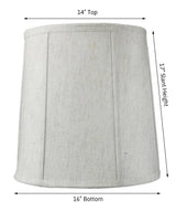 Tall 14"x16"x17" Drum Lampshade Textured Oatmeal Fabric, Large Softback Cylinder for Tall Table Lamps From LampsUSA