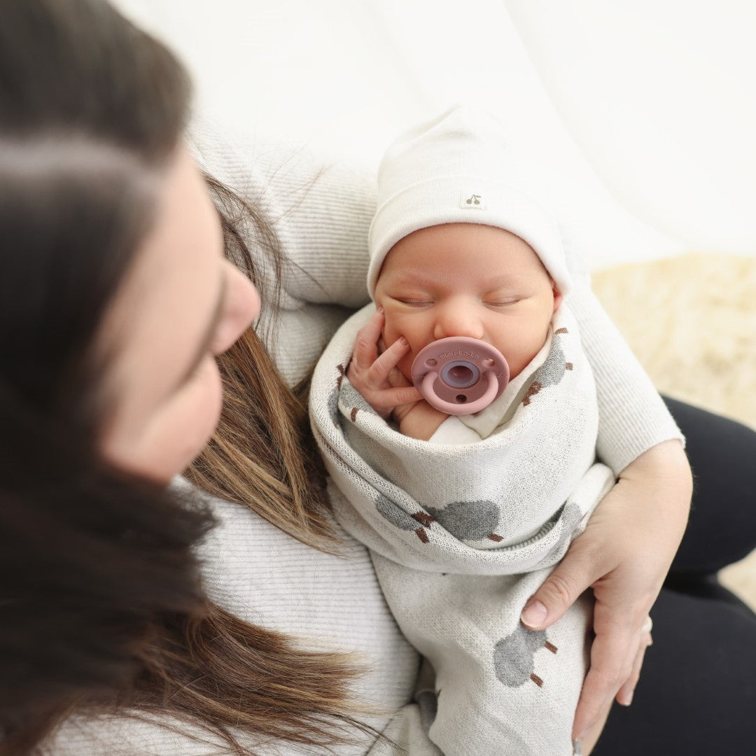 Sheep Knit Receiving Baby Blanket from Bleu La La