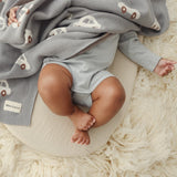 100% Cotton Luxury Knit Car Swaddle Blanket from Bleu La La