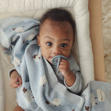 Sheep Knit Receiving Baby Blanket from Bleu La La