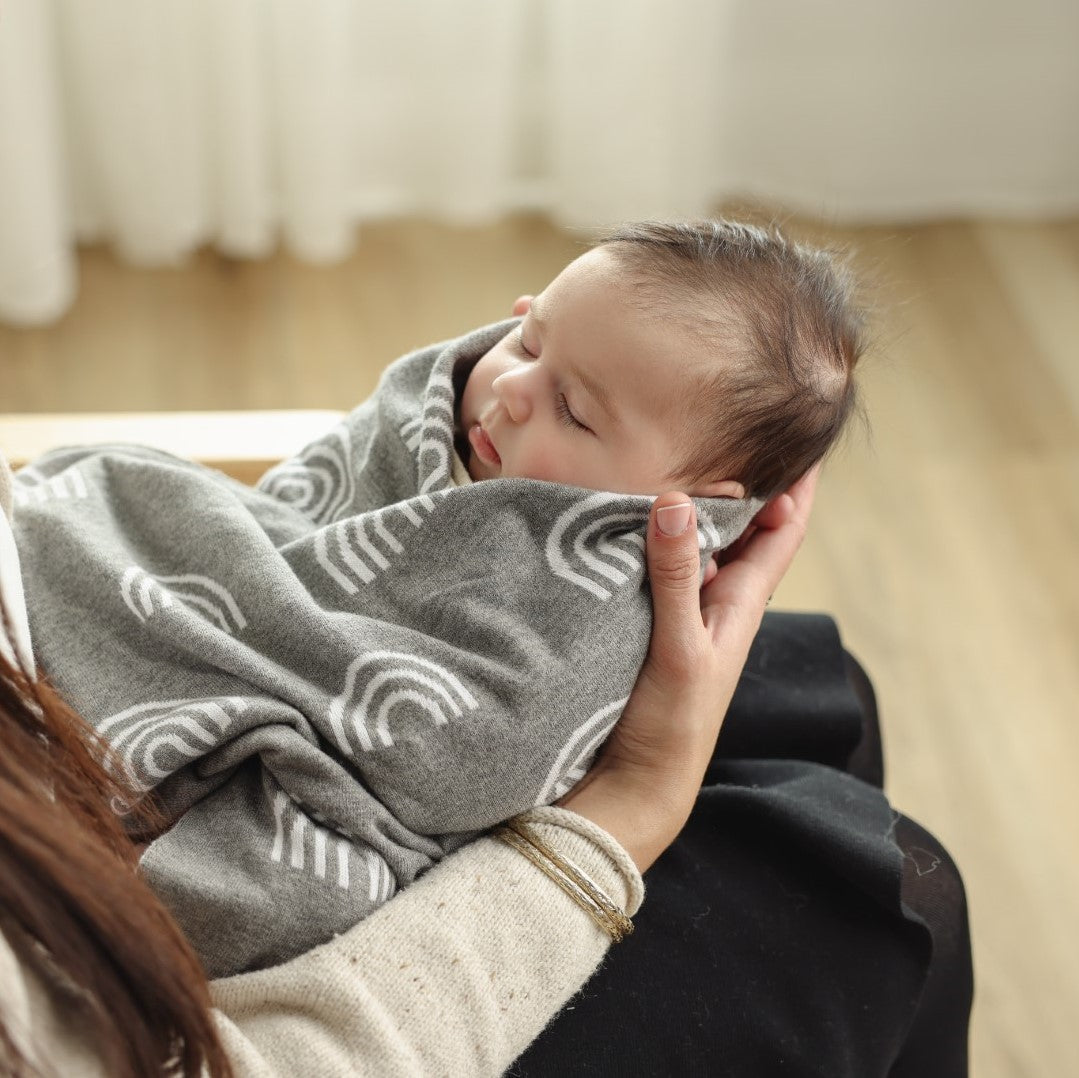 Rainbow Knit Swaddle Blankets from Bleu La La