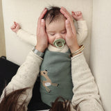 Luxury Cotton Deer Knit Swaddle Baby Blanket from Bleu La La
