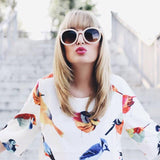 Womens Designer Round Oversize Retro Fashion Sunglasses 8623 from zeroUV