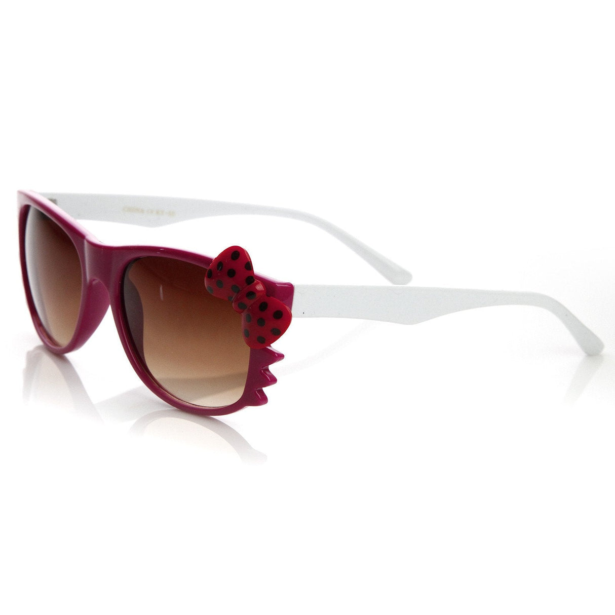 Cute Kitty Colorful Polka Dot Bow Sunglasses 8799 from zeroUV