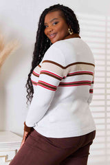 Basic Bae Striped Collared Neck Rib-Knit Top from Enfance-Heureuse