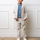 Organic Seersucker Suit Pant Tan from Hope & Henry