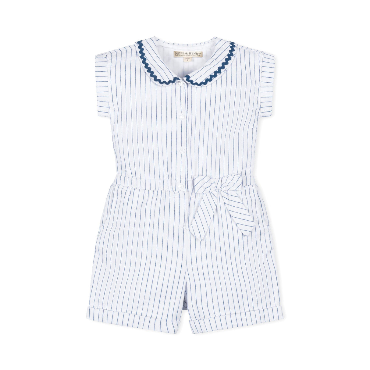 Linen Collared Button Front Romper from Hope & Henry