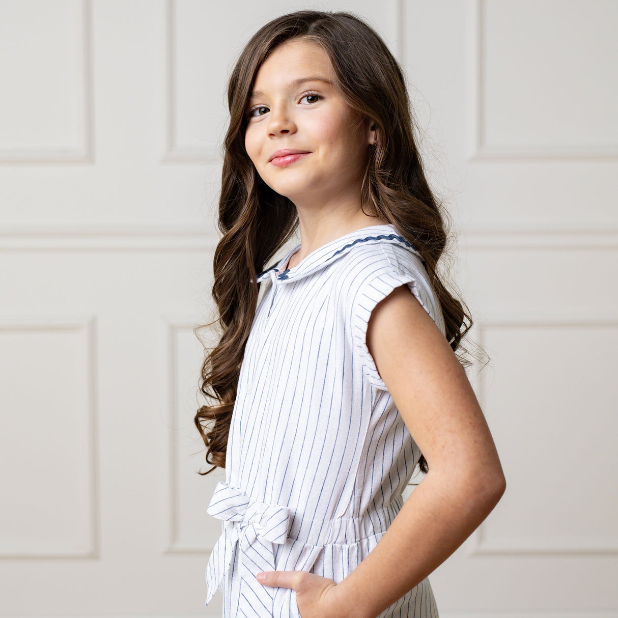 Linen Collared Button Front Romper from Hope & Henry