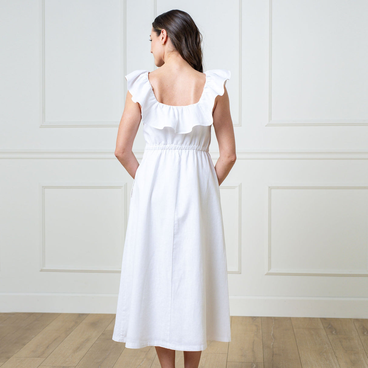 Linen Ruffle Collar Dress from Hope & Henry