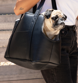PupTote™ 3-in-1 Faux Leather Dog Carrier Bag - Black From Paw.com